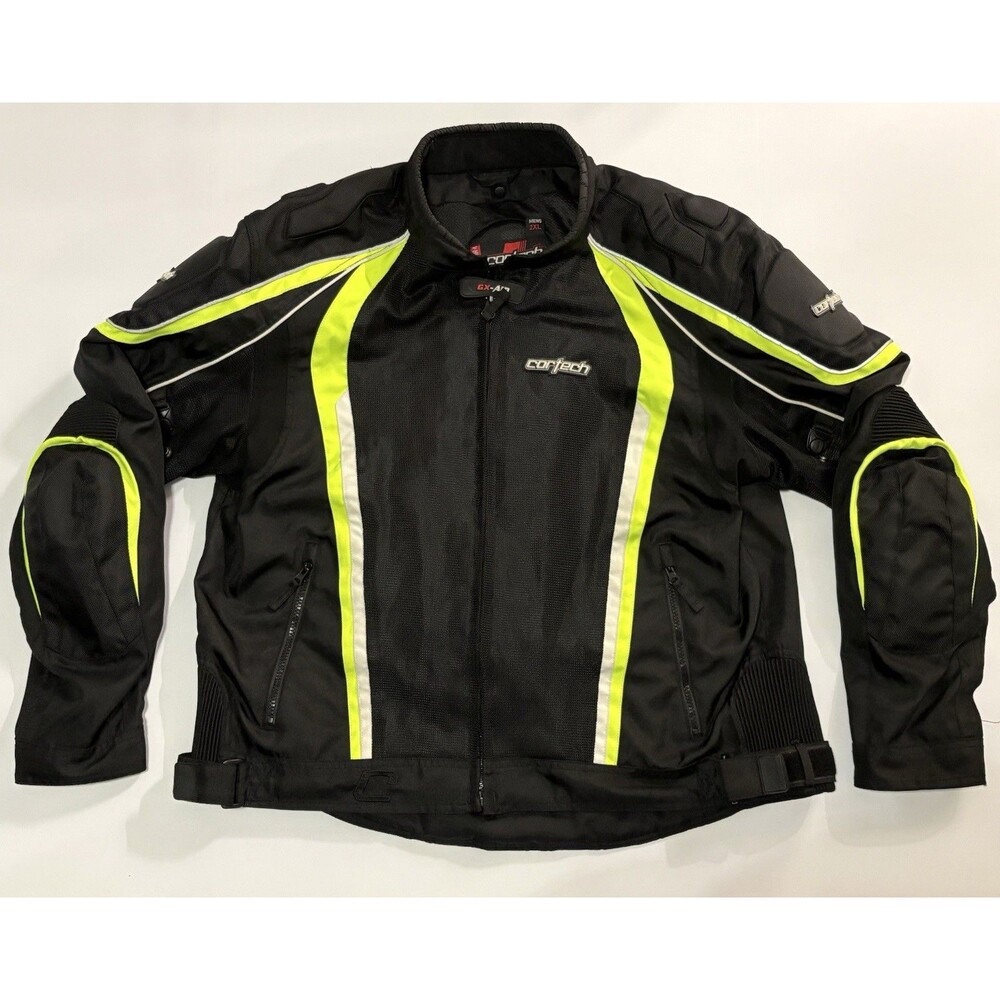 Cortech GX Sport 4.0 Black and Hi-Vis Motorcycle Jacket Men's Size XXL